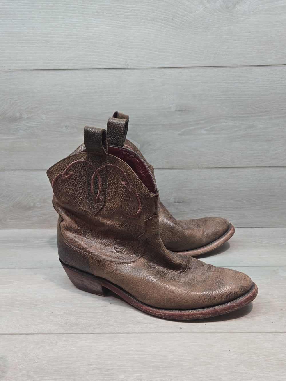Vintage Ariat Wom 10007062 Heritage Western DistresedLeather Boots Shoes Sz 11B